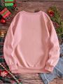 Christmas Print Thermal Lined Sweatshirt