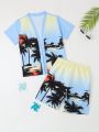 Tween Boys' Swimsuit Beach Tropical Vacation Print Set