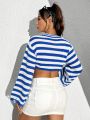 SHEIN Coolane Cropped Striped Sweater