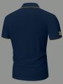Manfinity Men's Plus Size Color Block Casual Polo Shirt