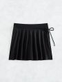 SHEIN Swim SPRTY Ladies' Solid Color Bikini Bottoms With Waistband Skirt