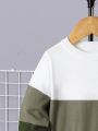 SHEIN Kids EVRYDAY Young Boy Color Block Sweater