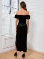 SHEIN BAE Women's Sleeveless Off-the-shoulder Dress