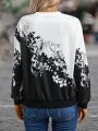 Floral Print Drop Shoulder Sweatshirt