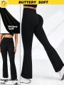 SHEIN Daily&Casual Ladies' Solid Color Flared Sports Pants