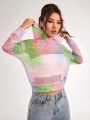 1pc Colorful Mesh Sports Hoodie