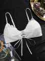 Plus Size Lace Bra With Knot Detail