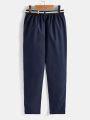 SHEIN Kids FANZEY Boys Slant Pocket Buckle Belted Pants