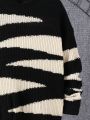 SHEIN Kids HYPEME Tween Boy Two Tone Drop Shoulder Sweater