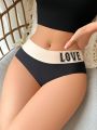 Letter Graphic Colorblock Panty