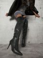 Point Toe High Heel Women Over-the-Knee Boots