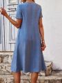 Women's Lace Patchwork Short Sleeve Dress
