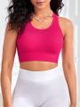 Solid Racer Back Sports Bra