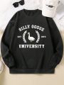 Women's Plus Size Cartoon And Letter Printed Sweatshirt