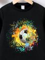 Little Boys' Football Ink Splash Print Fleece Sweatshirt
