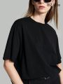 SHEIN BIZwear Women's Solid Color Round Neck T-Shirt