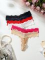 6pcs Seamless Lace Thong Panties