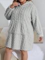 Plus Size Women's Fluffy Hooded Sleep Dress/gown