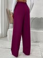 SHEIN Frenchy Women's Solid Color Pleated Dress Pants