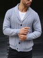 Manfinity Homme Men Cable Knit Button Front Cardigan