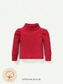 Cozy Cub Baby Girls' Long Sleeve Solid High Neck Thin Pullover