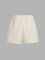 SHEIN Girls' Casual Button Detail Shorts For Daily Wear