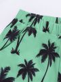 SHEIN Kids SUNSHNE Boys Coconut Tree Print Tee & Shorts