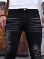 Men's Ripped And Elastic Skinny Jeans