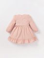 Cozy Cub Baby Girl Ruffle Hem Belted Dress