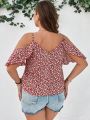 SHEIN LUNE Plus Size Off Shoulder Floral Cami Top