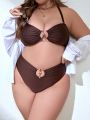 SHEIN Swim Chicsea Plus Size Bikini Set With Circular Decorations