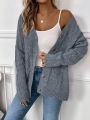 Cable Knit Drop Shoulder Cardigan