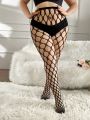 Plus Size Hollow Out Fishnet Tights, Pantyhose