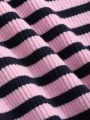 DAZY Kpop Striped Turtleneck Sweater For Layering