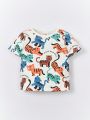 SHEIN Baby Boy's Cartoon Animal Stripe Print Top 3pcs/Set