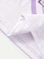 SHEIN Teen Girls Heart & Letter Graphic Tee & Flap Pocket Cargo Pants
