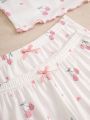 Cute Cherry Pattern Pajama Set