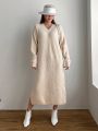 DAZY Split Hem Drop Shoulder Sweater Dress