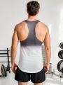 Men's Letter Print Gradient Sports Tank Top