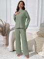 Women's Solid Color Homewear Set