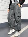 SHEIN Coolane Women's Plus Size Drawstring Waist Cargo Pants