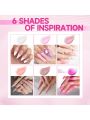 Modelones Poly Extension Gel Nail Kit - Builder Nail Enhancement Gel 6 Colors Pink Nude All In One Kit with Nail Lamp Base Top Coat Set Nail Art Design Salon Professional DIY for Starter at Home