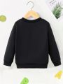 Young Boy Soccer & Letter Graphic Sweatshirt