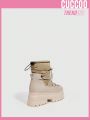 Everyday Collection Women's Front Lace-up Winter Fashion Thick Sole Boots