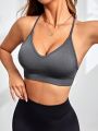 SHEIN Yoga Basic Seamless Backless Sports Bra