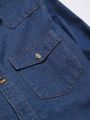 Men Flap Pocket Denim Shirt Without Tee