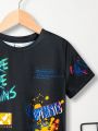 SHEIN Kids Cooltwn Fashionable Street Style T-Shirt For Toddler Boys