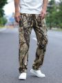 Teenage Boys' Camouflage Printed Workstyle Distressed Denim Jeans