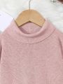 SHEIN Kids CHARMNG Girls' (little) High Neck Drop Shoulder Sweater