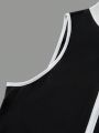 SHEIN Coolane Women's Digital Printed Zip-up Motorcyle Vest